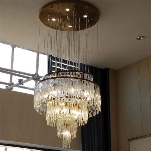 轻奢后现代水晶灯圆形售楼中心客厅餐厅卧室LED洽谈区卡座吊灯