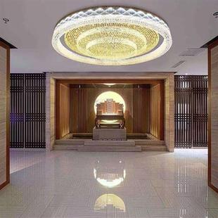 圆形水晶灯大气宴会厅酒店大堂灯别墅客厅吸顶灯大型灯具非标创意