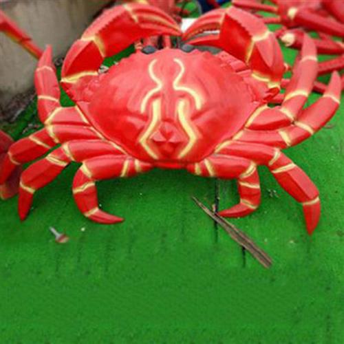 玻璃钢发光帝王蟹雕塑餐厅门头招牌海洋动物螃蟹户外模型摆件