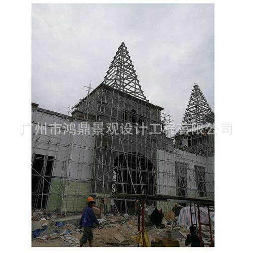 grc墙面构件庭院别墅小区外墙装修设计假山工程施工玻璃钢雕塑