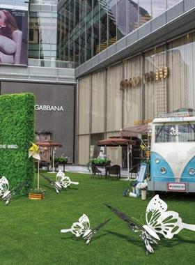 户外大型镜面不锈钢蝴蝶园林酒店草坪售楼处抽象创意雕塑摆件定制