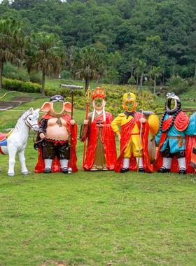 玻璃钢西游记空脸拍照雕塑模型孙悟空唐僧猪八戒沙僧人物雕像装饰