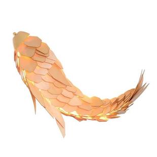 酒店会所大堂非标艺术吊灯农庄木艺吊灯木鱼鲤鱼吊灯工程吊灯