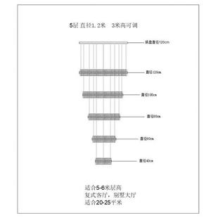 别墅楼梯长吊灯现代简约loft复式 楼中空大厅灯北欧led公寓客厅灯