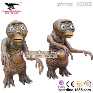 元宵新春主题公园景区互动电动硅胶卡通外星人玩具摆件美陈