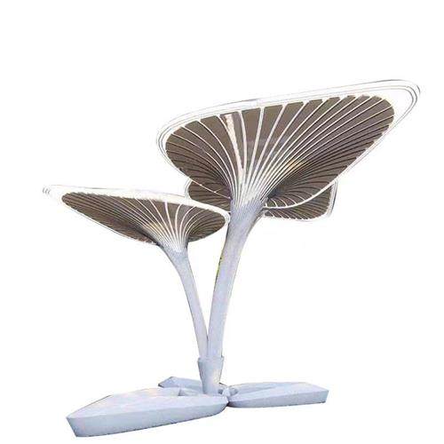 不锈钢雕塑定制大型圆环月亮异形廊架钢结构雕塑景观假山地产摆件