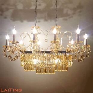 欧式 蜡烛卧室餐厅灯长方型酒吧灯KTV创意灯具 水晶吊灯客厅灯美式