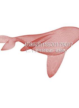 金属不锈钢镂空海豚鲸鱼海洋动物铁艺雕塑艺术装饰品摆件厂家定制