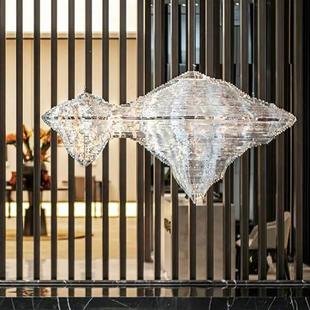 定制酒店前台吊灯洽谈区别墅复式 楼会所宴会厅灯具售楼部沙盘吊灯