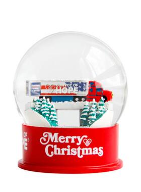 mm树脂雪花球厂家树脂底座水贴纸可印制logo摆件树脂雪花球