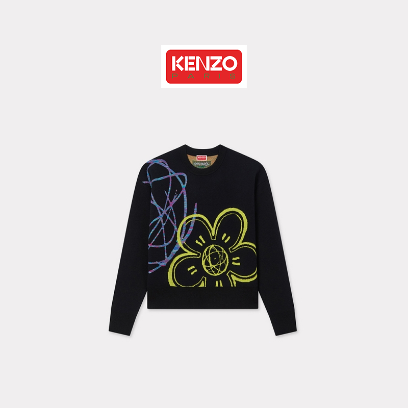 【会员特惠】KENZO 2025秋冬系列 女士花朵图案套头针织衫