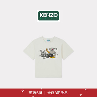 KENZO 25秋冬新品 童装 T恤衫 首降 动物图案短袖 圣诞 新品