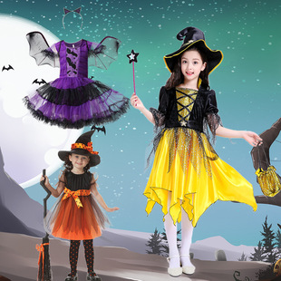 Halloween witch costumes cosplay play children 2023