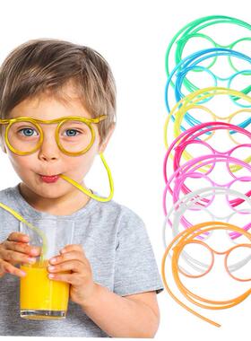 Creative Straw Glasses Toys For Kids Summer Mustache Fun Sof