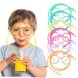 Creative Straw Glasses Toys For Kids Summer Mustache Fun Sof