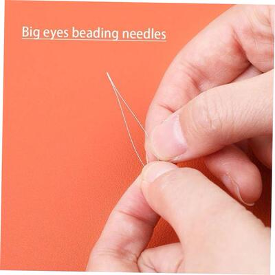 Beading Needles Set with Central Opening Curved Steel Needle