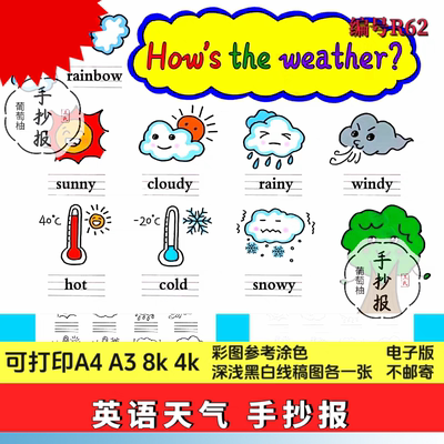 How's the weather英语天气小报手抄报电子版关注天气气候