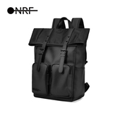 onrf新款 男士 双肩包大容量商务通勤电脑背包女休闲潮牌学生书包黑