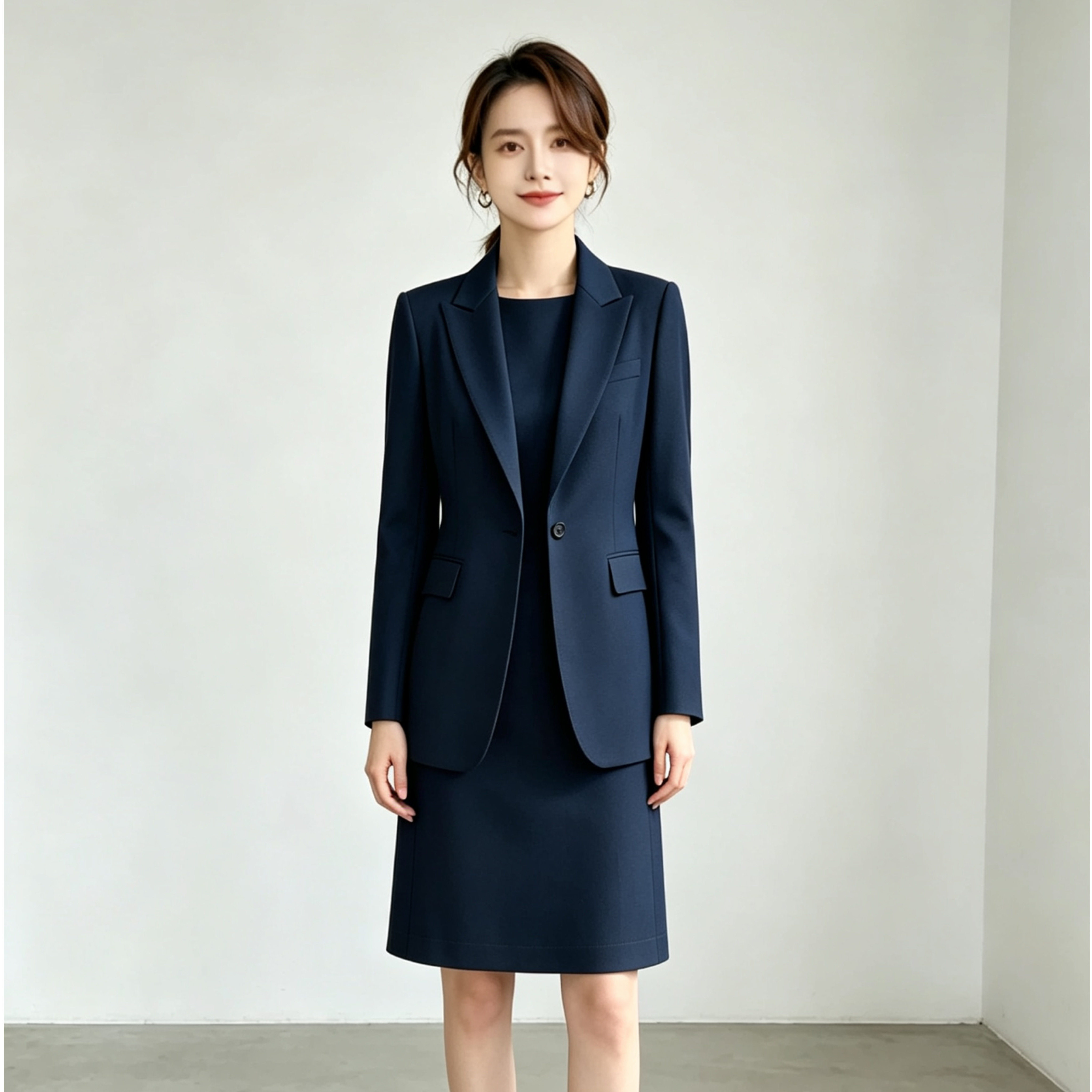 职业装西装外套女无袖连衣裙秋冬新款职业气质工作服套裙主持人
