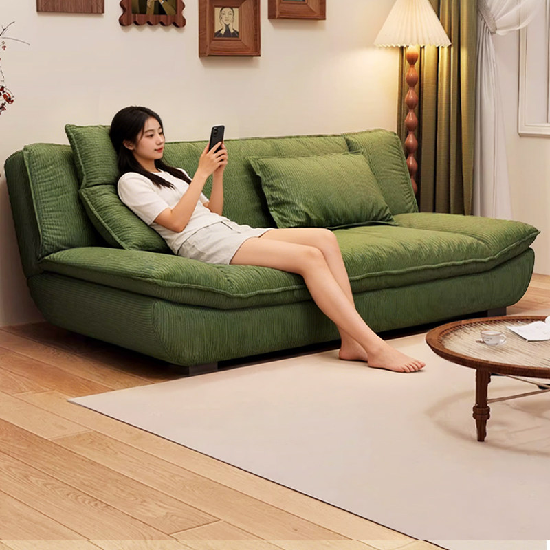 沙发客厅2026新款卧室小户型双人直排单人布艺可调节出租房沙发床
