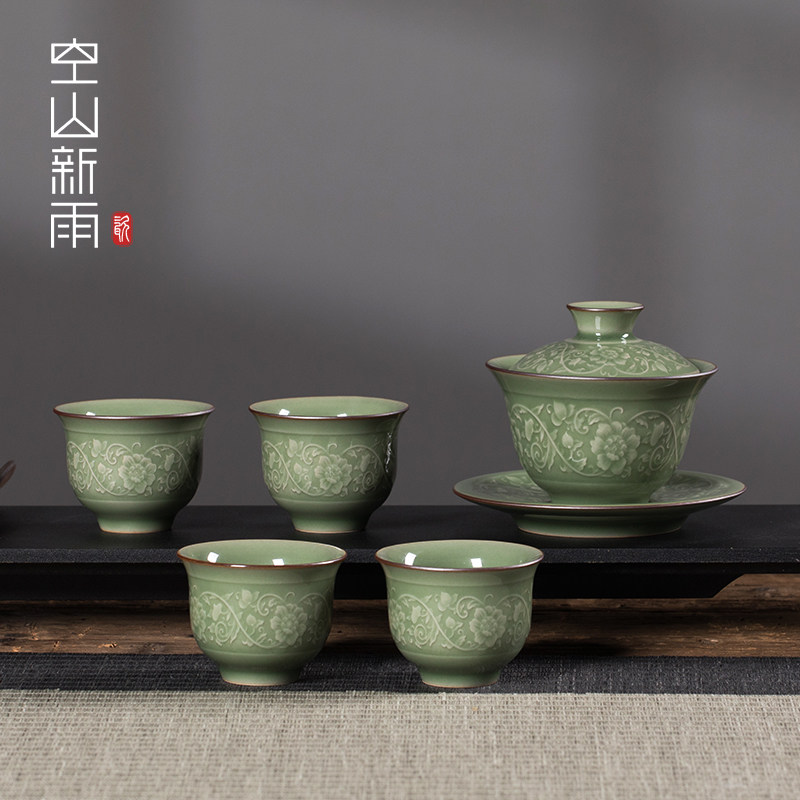 龙泉青瓷茶具套装空山新雨陶瓷图片