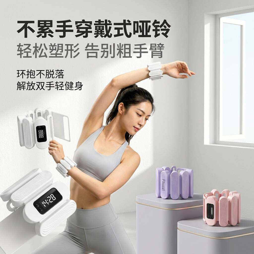 腕带哑铃可调节重量女士健身器材力量训练紧致手臂燃脂隐形配重块