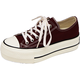 环球帆布鞋女2026新款春季厚底百搭女鞋低帮经典款板鞋ins潮球鞋