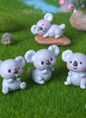 卡通可爱考拉微景观园艺车载小摆件呆萌考拉DIY小配件礼物