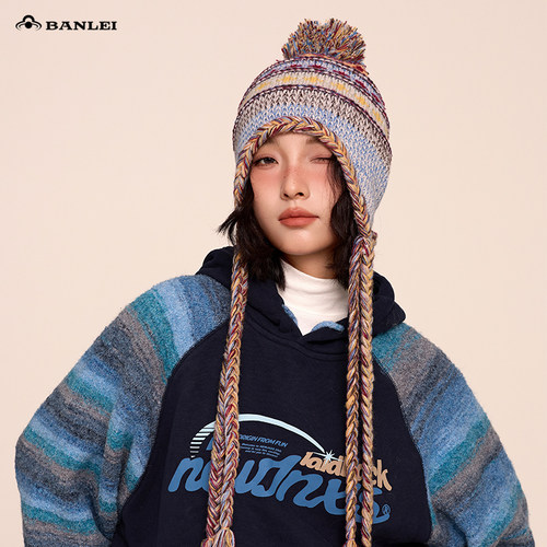 韩版彩色复古提花针织帽