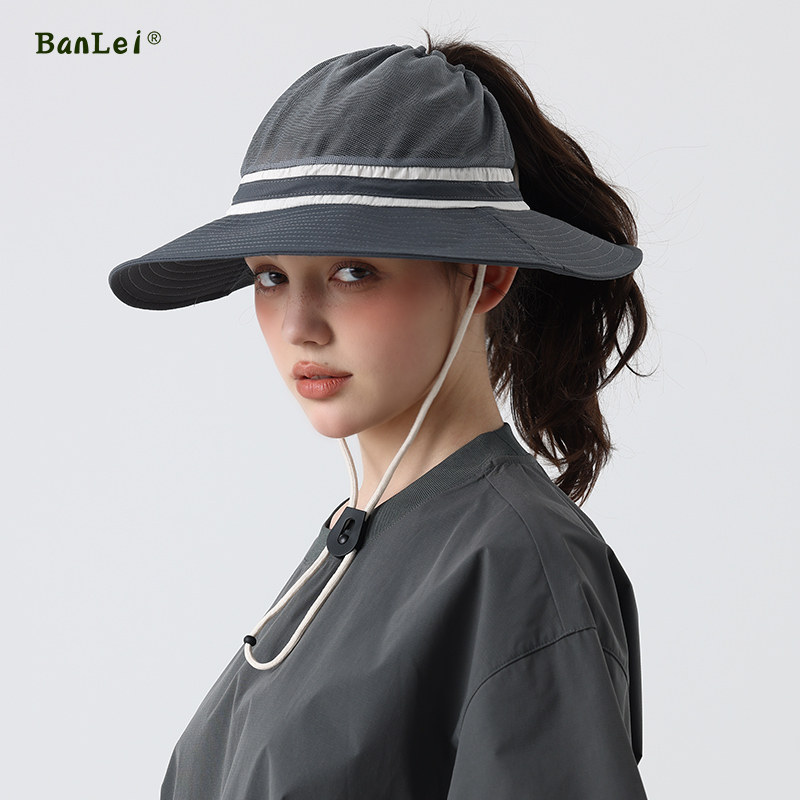 可扎马尾渔夫帽子女2025新款夏季网眼透气大檐户外登山防晒遮阳帽,服饰配件/皮带/帽子/围巾,帽子,淘宝优惠券,粉丝福利购,淘宝优惠卷