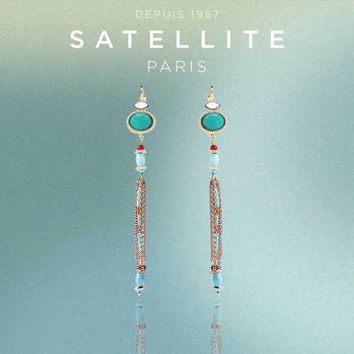 耳环satellite小众流苏水晶耳环