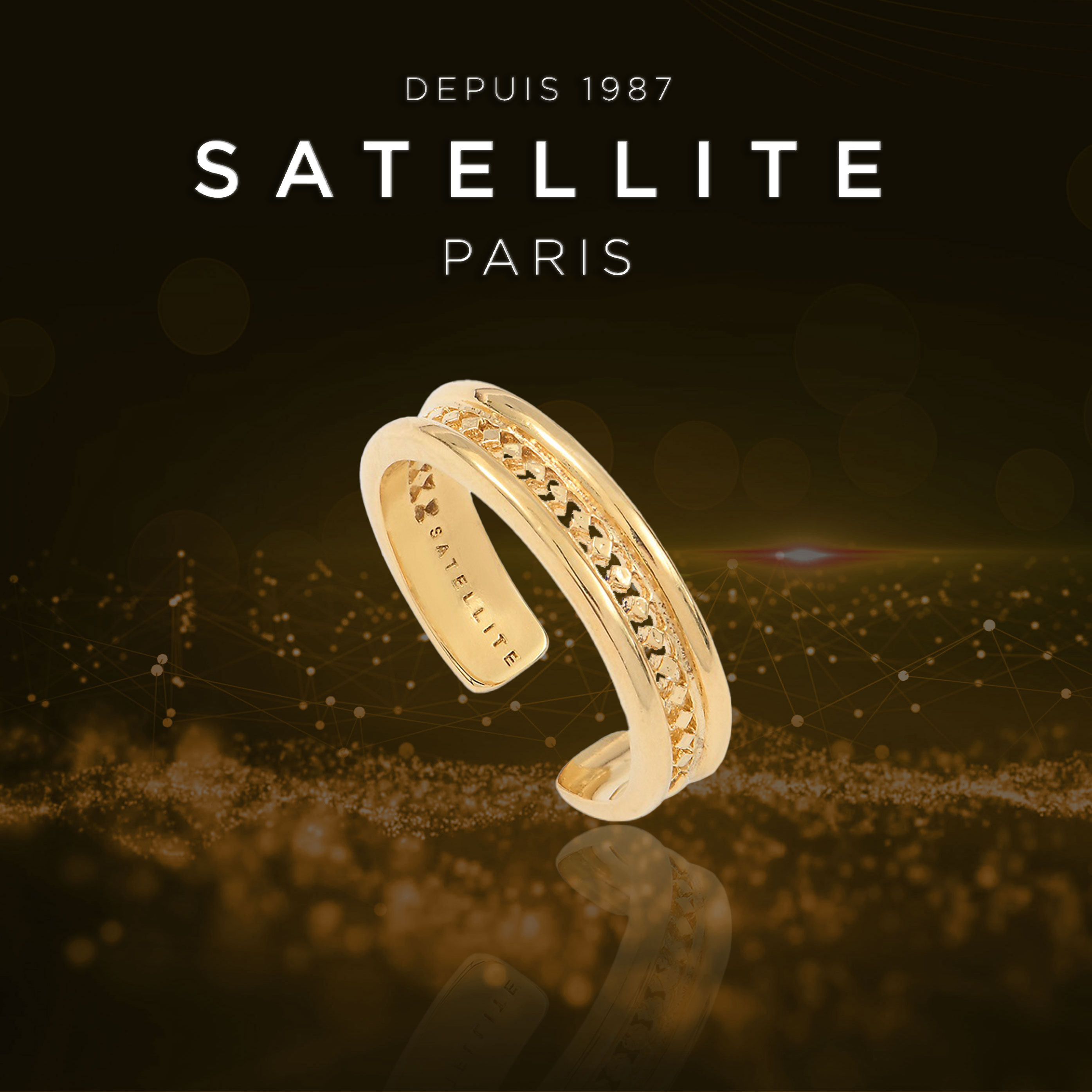 SATELLITE NOO系列戒指女开口可调节款时尚简约指环轻奢小众百搭 - 实物图