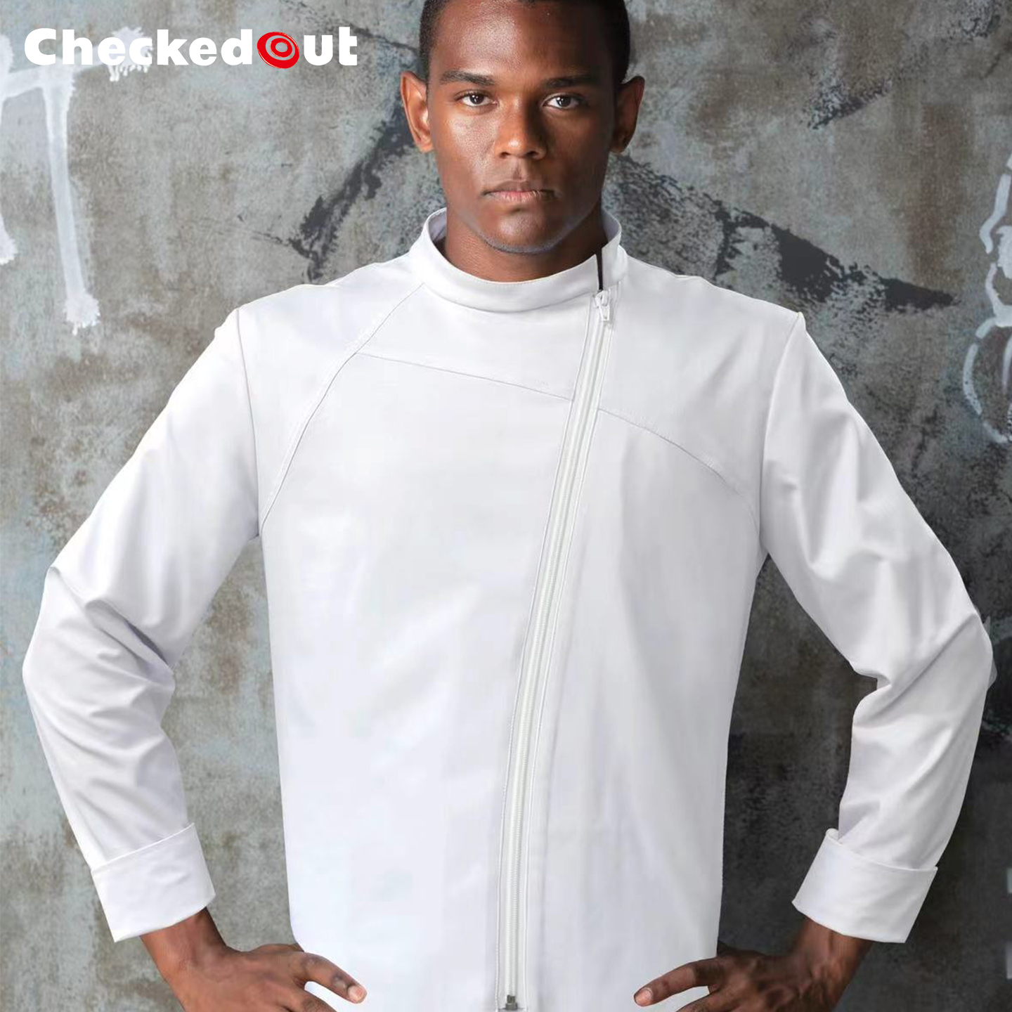 厨师工作服拉链款工装制服后厨房酒店西餐厅男女厨师服长袖秋冬装