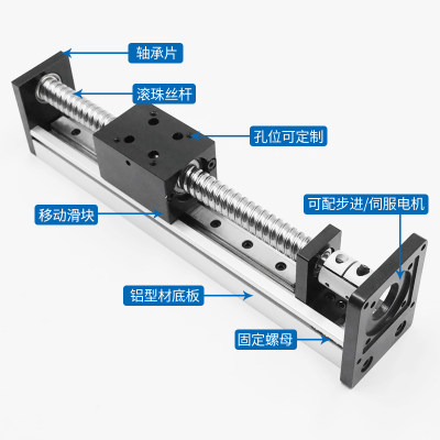 线单滚珠丝杆滑台轨工作台线性模组精密直线导轨十字数控滑台包邮