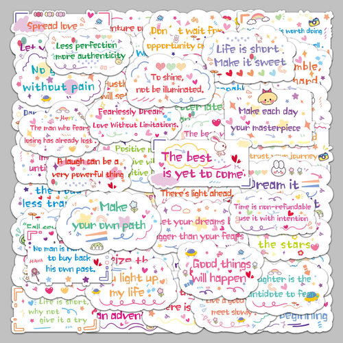 50张励志英文句子贴纸清新Englis