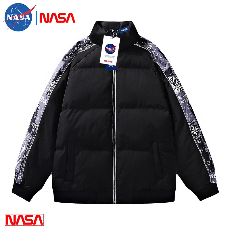 奥特莱斯nasa官方联名潮牌冬季潮流男士加厚棉衣ins休闲棉服外套