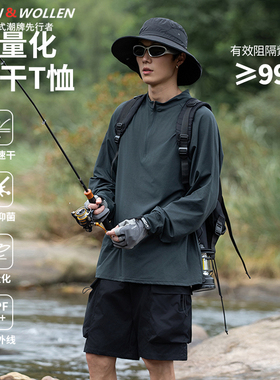 EVAN&WOLLEN美式潮牌春秋季男新款速干长袖T户外运动休闲百搭上衣