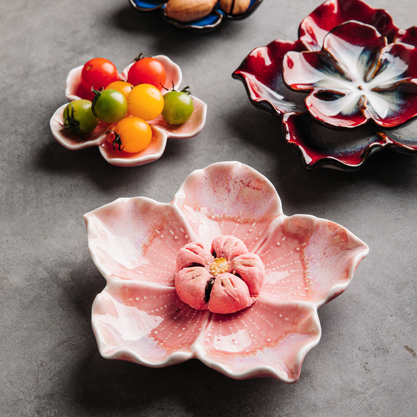 花瓣形点心小吃碟水果盘干果小碟