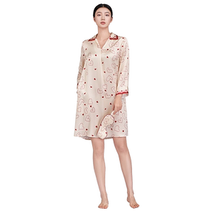 绣娘丝绸春夏季新款真丝桑蚕丝睡裙女士真丝睡衣礼盒装家居服睡袍