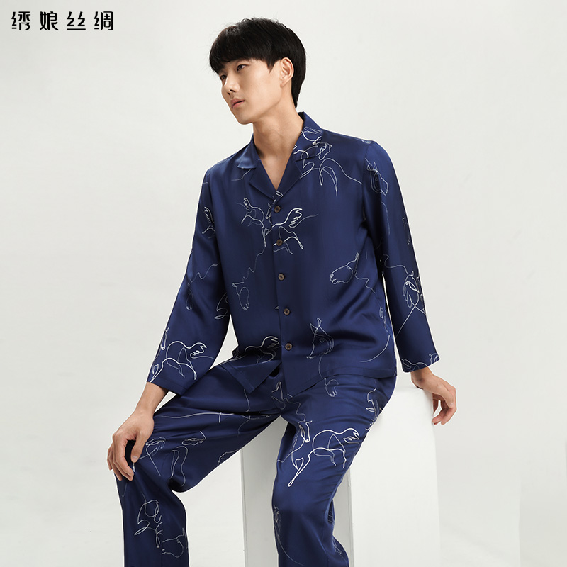 绣娘丝绸马到成功真丝睡衣