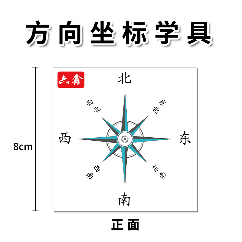 小学生数学东西南北方向标方向板教具透明认识方向卡制作学具一二三年级上下左右位置坐标