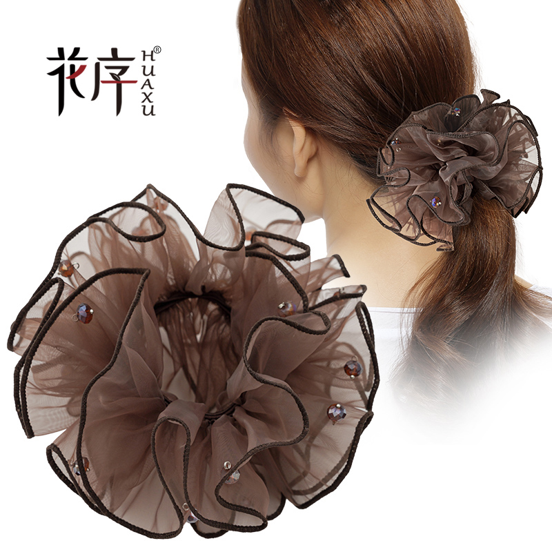 盘发马尾发圈女娟纱蓬松大肠圈