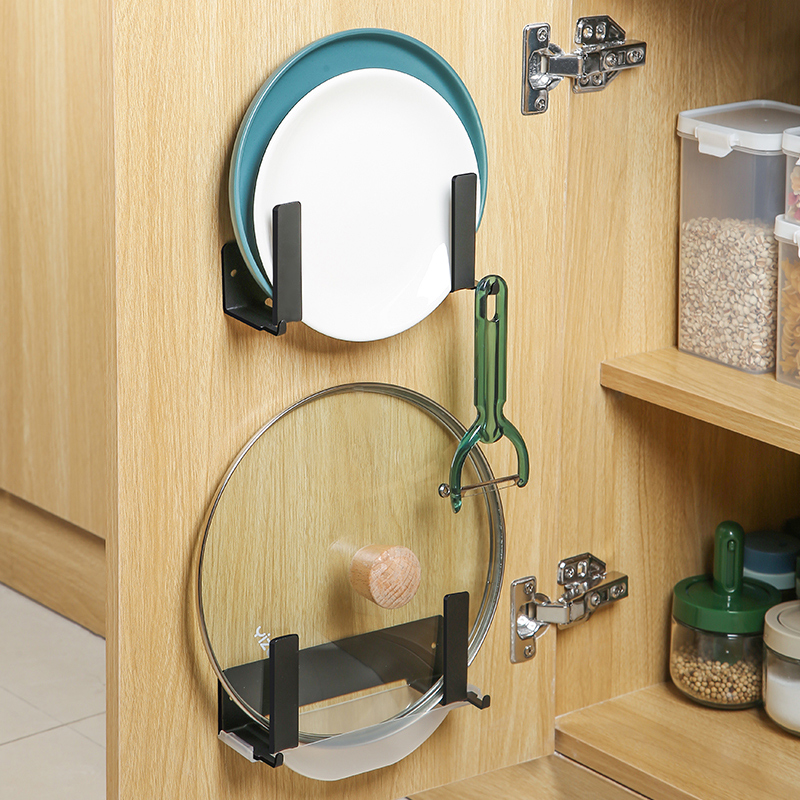 置物架免打孔锅盖架菜板收纳神器