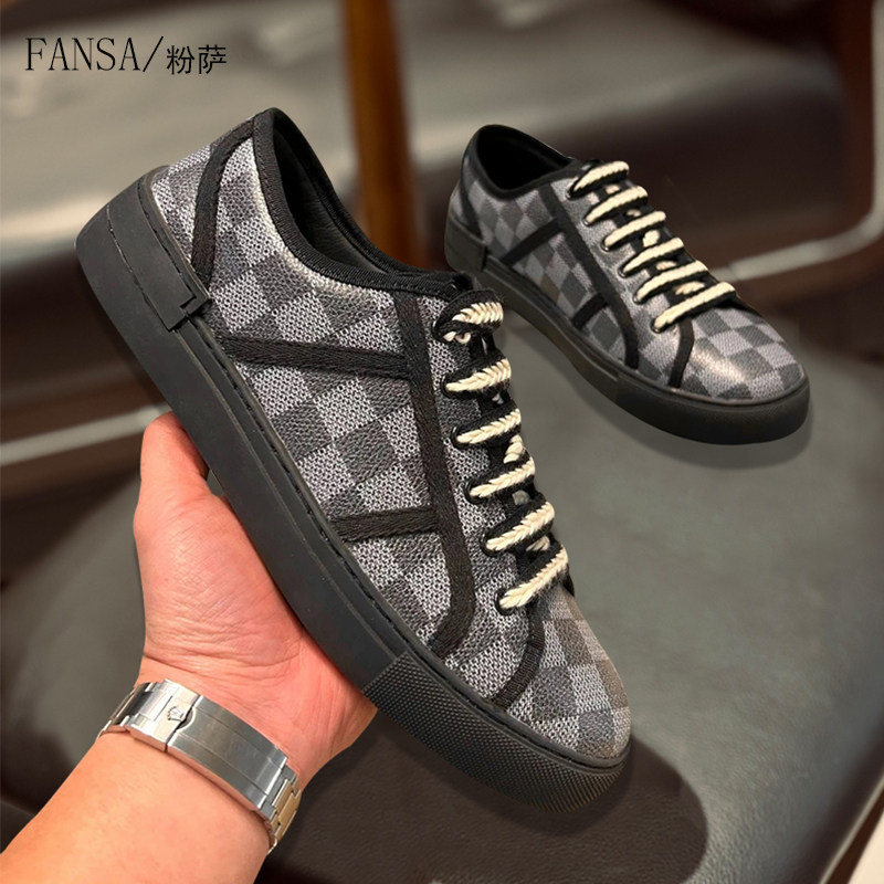 高端潮流奢侈品牌休闲小黑鞋男2026春秋新款韩版时尚百搭简约板鞋