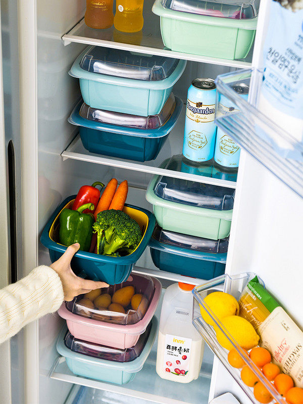 double-deck household Leach basket storage box kitchen Plastic Crisper fruit Whole grains With cover Storage box seal upin the Storage consolidation , Home Storage appliances , Storage Box , Food storage box  category - from Buy2taobao.com to provide professional Taobao agent buy service