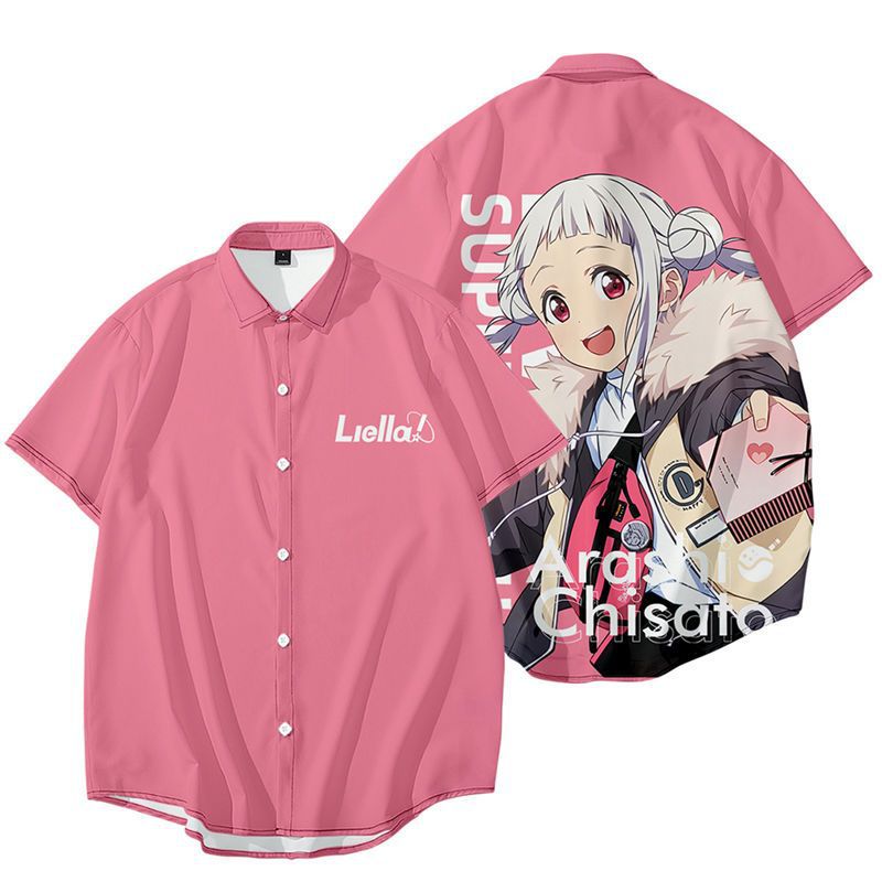 LoveLiveSuperStar衬衫男涩谷花音唐可可Liella二次元短袖衬衫潮