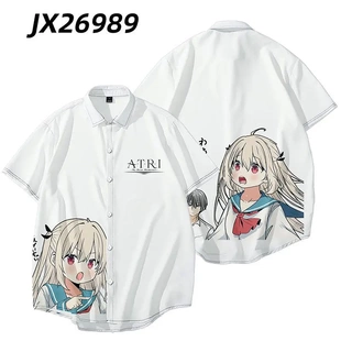 周边二次元 亚托莉短袖 上衣可爱短款 印花夏装 cos衣服男女痛衣 衬衫