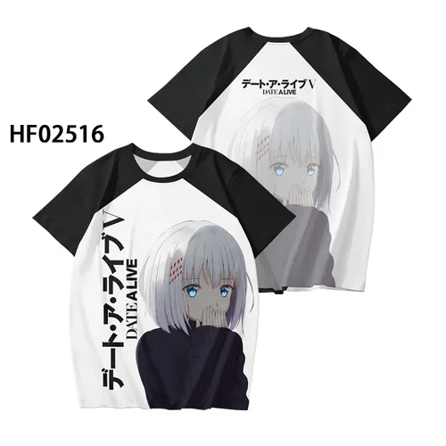 约会大作战动漫周边短袖T恤时崎狂三男女夏季衣服COS半袖上衣