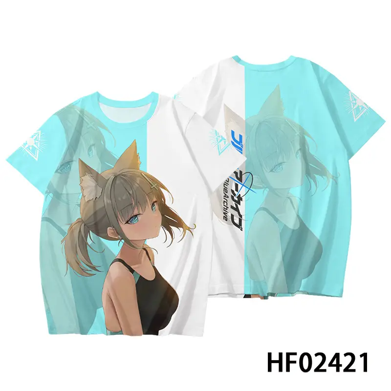 碧蓝蔚蓝档案砂狼白子短袖T恤周边二次元cos夏季男女可