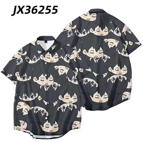 蓝色监狱洁世一千切衬衫宽松男女二次元动漫痛衣印花衬衫短袖上衣